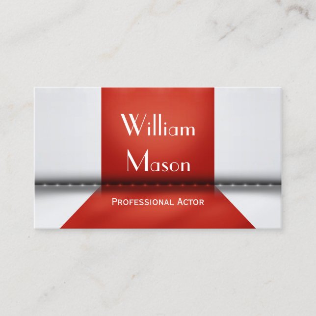 Palco vermelho e branco - Cartão de visita (Frente)