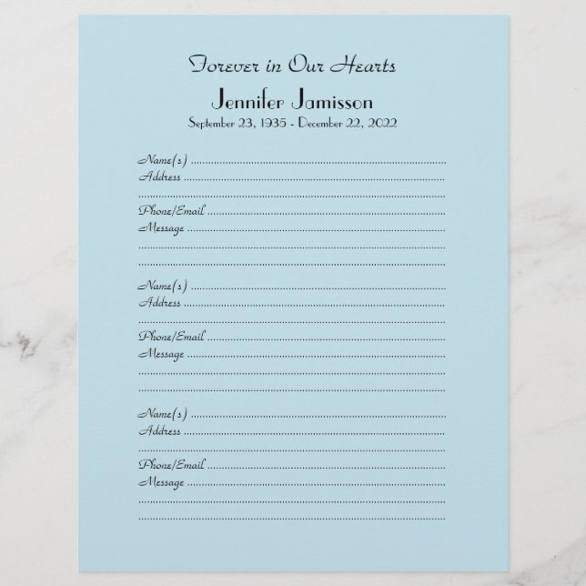 Pale Blue ou a sua página de preenchimento do livr (Frente)