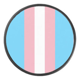 pale trans flag on hockey puck