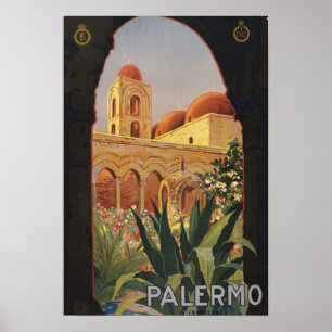 Palermo Itália Vintage Doorway Art Poster