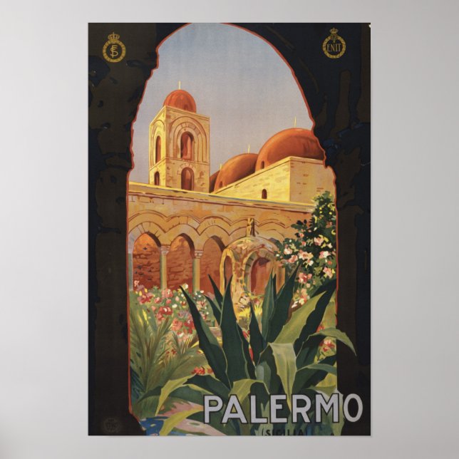 Palermo Itália Vintage Doorway Art Poster (Frente)