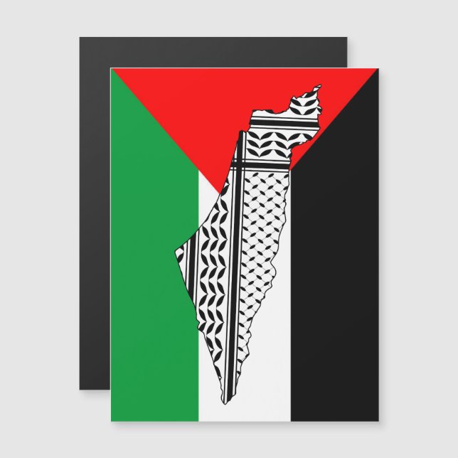 Palestina - Bandeira e Mapa com Padrão Keffiyeg (Frente/Verso)
