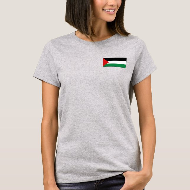 Palestina Flag e Map dk T-Shirt (Frente)