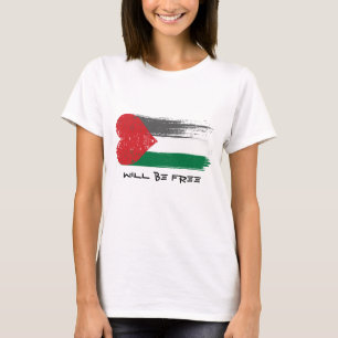 Palestina será T-Shirt livre - Design de bandeira 