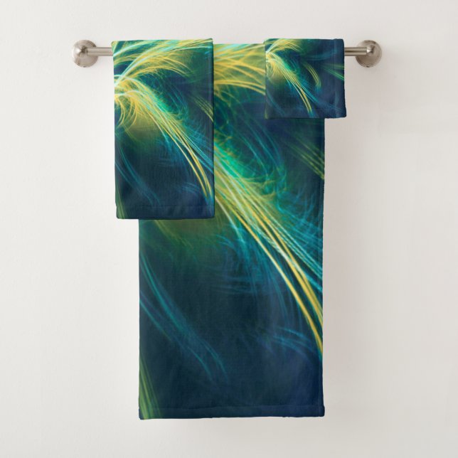 Paleta Azul Flor Fractal De Toalha (Insitu)