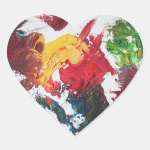 Paleta da pintura de óleo na etiqueta vermelha