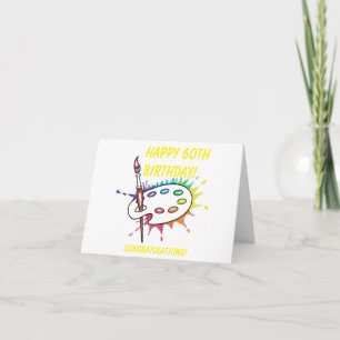 Paleta de Artista 60º Cartão de Aniversário