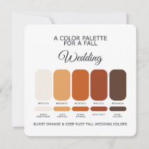 Paleta de Cartão de Casamento de Outono com Laranj