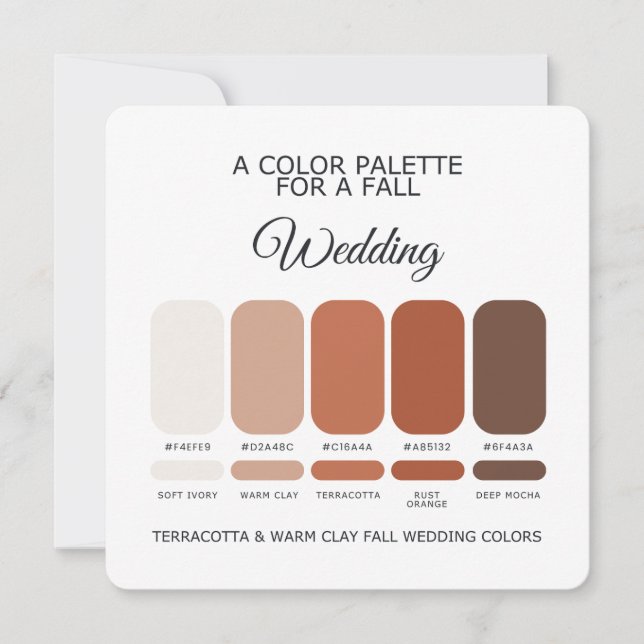 Paleta de Cores de Casamento de Outono 2026 Cartão (Frente)