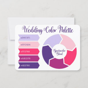 Paleta de Cores de Casamento Rosa & Roxo Cartão de
