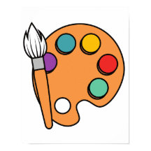 Paleta de cores 🎨 e pincel - Impressão artística