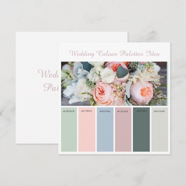Paletas de Cores de Casamento Ideia Cartão (Frente/Verso)