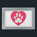 Palha Dalmática Impressa Em Coração Vermelho<br><div class="desc">A pata dalmata de desenho animado é impressa em um coração vermelho.</div>