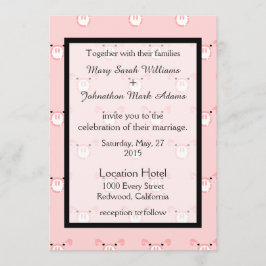 Palha rosa-rosa, cor-de-rosa, Diversão de Convite