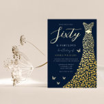 Palhaço de Coração de Folha de Ouro com Marinho 60<br><div class="desc">Palhaço de Coração Gold Foil com Marinho 60º Convite de Folha de Festa de aniversário Sessenta e Fabuloso Veja outros convites em nossa Loja de Nicho e Nest</div>