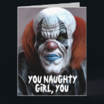 PALHAÇO MAU ASSUSTADOR PARA ABRAÇO CARTÕES DE BOAS<br><div class="desc">CARTÃO DE ANIVERSÁRIO DE PALHAÇO ASSUSTADOR. (TAMBÉM DISPONÍVEL EM TAMANHOS MENORES) MENSAGEM ENGRAÇADA NO INTERIOR.</div>