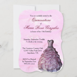 Palhaço Rosa e Penas Quinceañera Convites