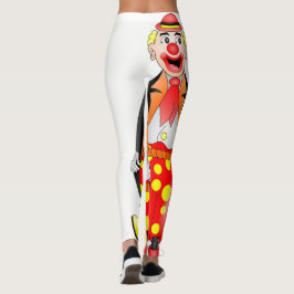 palhaço vermelho leggings brancas adolescente long