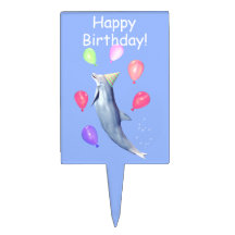 Feliz aniversário do golfinho e balões
