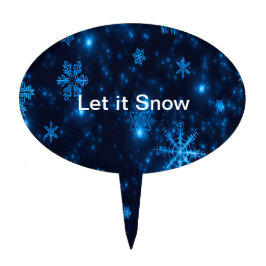 Palito Decorado Tópico de bolos de neve azul e brilhante