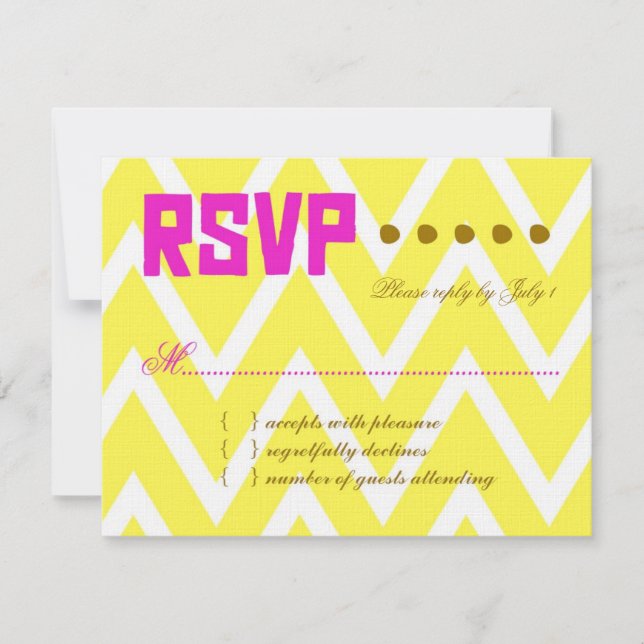 PALM BEACH RSVP - Papel amarelo Chevron (Frente)