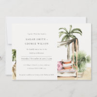 Palm Beach Tropical Palm Cabana Convite de casamen