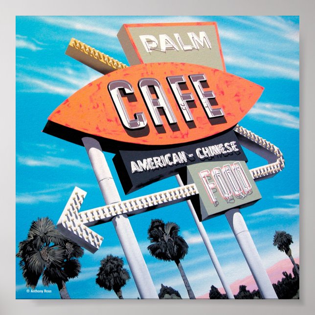 Palm Cafe na Route 66 Poster (Frente)