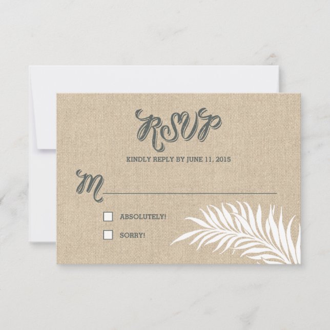 Palm Deixa RSVP/Placas de Resposta de Casamento (Frente)