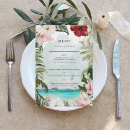 Palm Floral de Praia Tropical | Menu Casamento