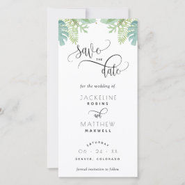 Palm Greenery Wedding Salvar O Indicador De Data