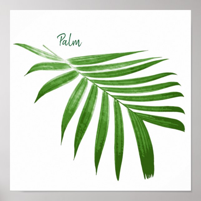 Palm Leaf Frond Botanical Design Poster (Frente)