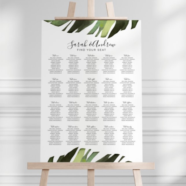 Palm Leaf Tropical Floral Welcome Poster (Criador carregado)