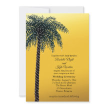 Palm Palm Tree Ouro Convite de Casamento