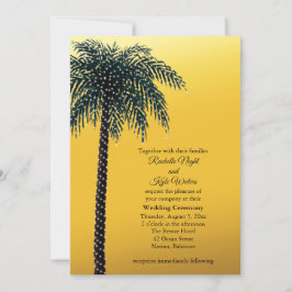 Palm Palm Tree Ouro Convite de Casamento
