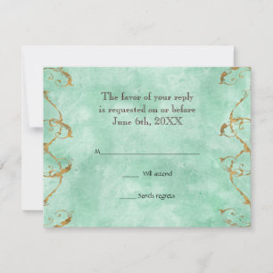 Palm Paradise - Cartões de resposta de RSVP Aqua