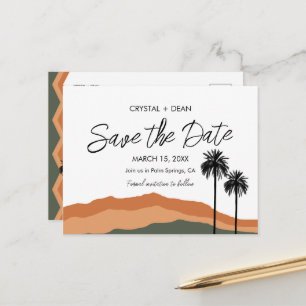 Palm Primavera Modern Salve a data Cartão postal t