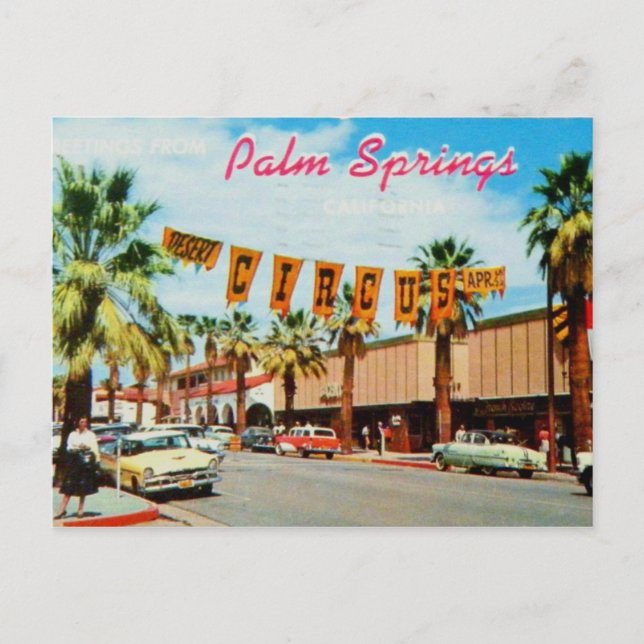 Palm Primaveras, cartão postal Vintage da Califórn (Frente)