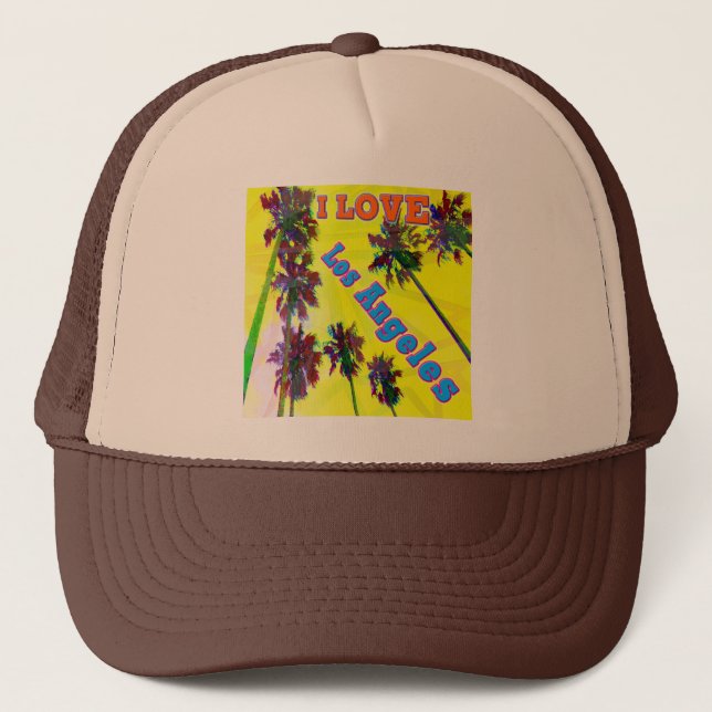 "Palm Sky: I LOVE Los Angeles 2" Boné (Frente)