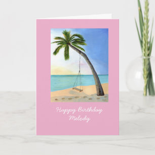 Palm Tree com cartão de aniversário personalizá