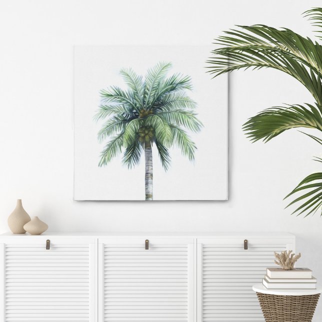 Palm Tree in Watercolor Canvas Print (Criador carregado)