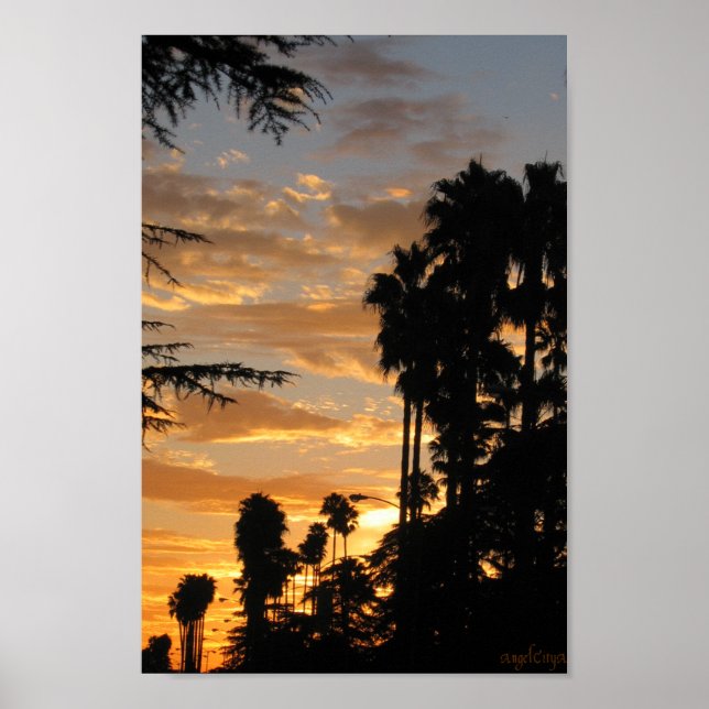 Palm Tree Sunset Los Angeles Poster (Frente)