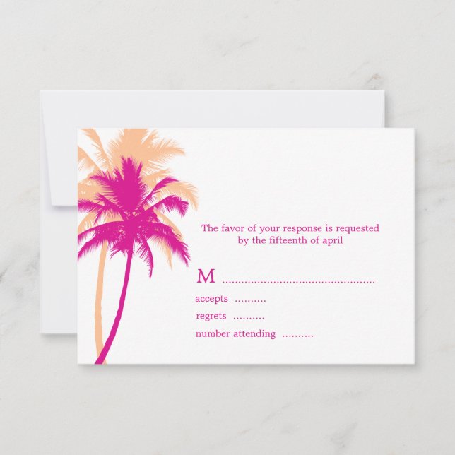 Palm Trees - Cartões de Resposta de Casamento (Frente)