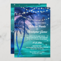 Palm Trees de Luzes Convites para Casamento