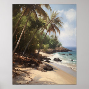Palm Trees de Praia Impressão Poster