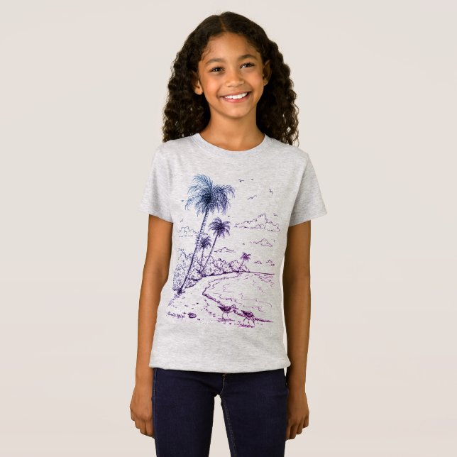 Palm Trees e Sandpiper Beach Life T-Shirt (Frente Completa)