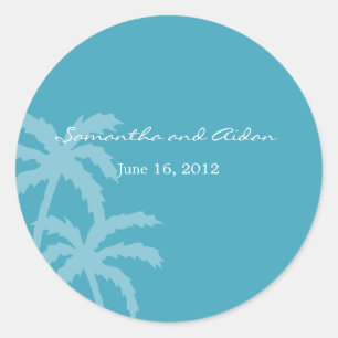 Palm Trees Favor Adesivo ou Envelope Selo