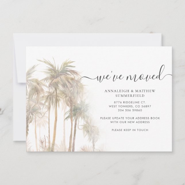 Palm Trees que Mudamos de Anúncio de Endereço (Frente)