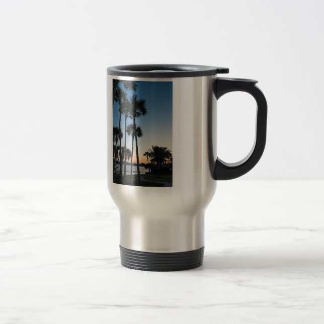 Palm Trees Sunrise Destin Caneca de viagem na Flór (Direita)