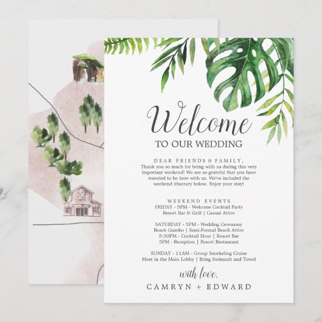 Palm Tropical Selvagem - Letra Itinerária e Mapa (Frente/Verso)