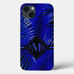 Palma azul tropical monograma